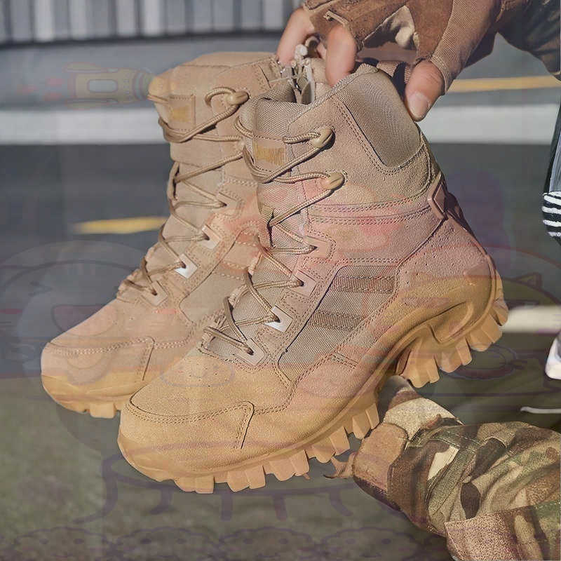 Guangzhou Street Fashion - Tan Long Barrel Deadlift Casual Sneakers