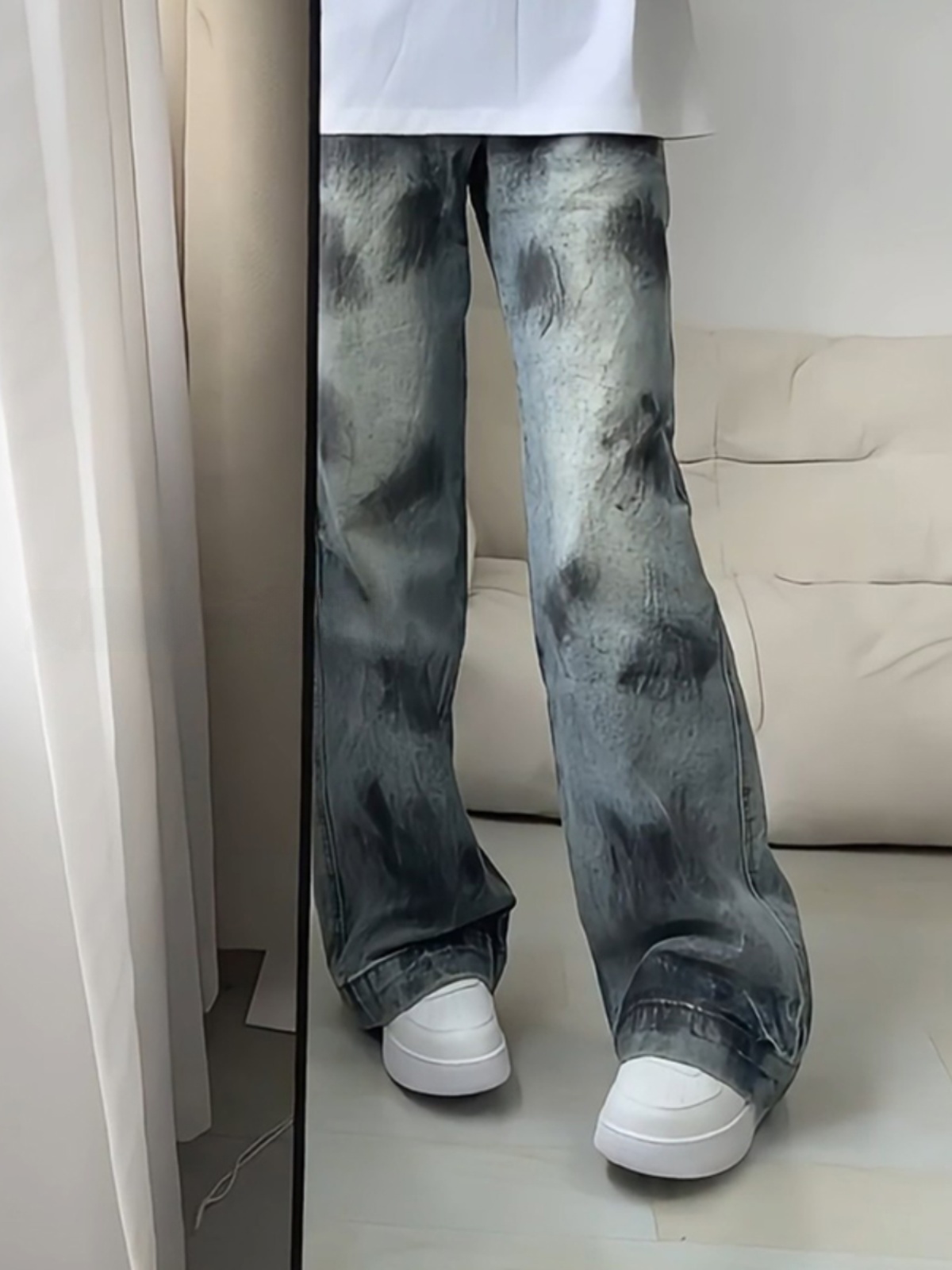 Street Fashion Vibes - Blue Tie-Dye Men's Jeans High Street