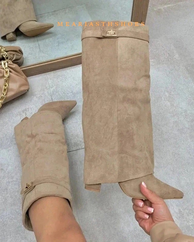 Women's Chunky Heel Knee High  - Street Fashion Winter ulasan dan harga
