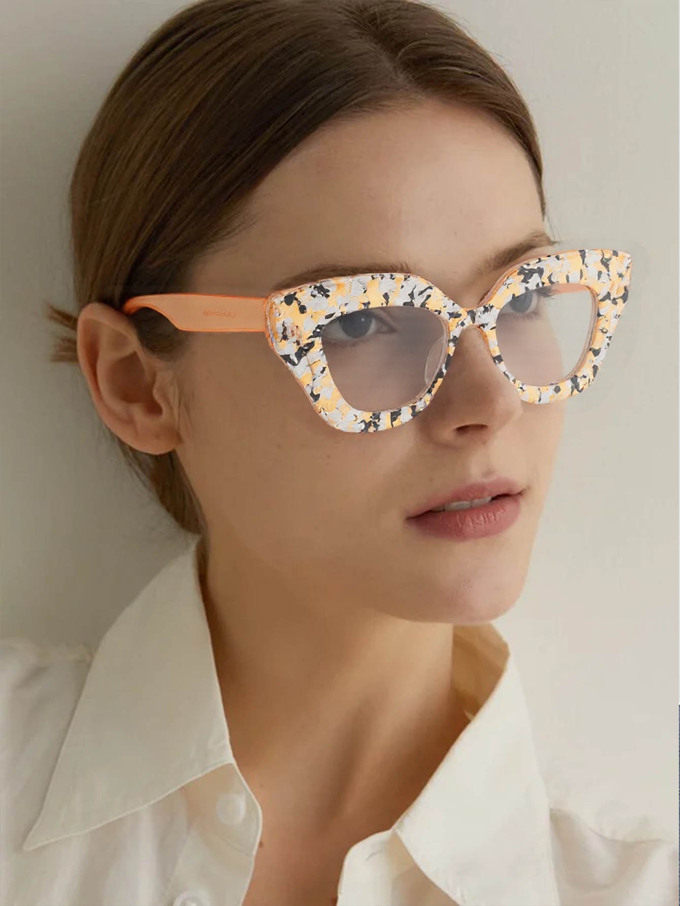 Large Frame Cat-Eye Floral Gla - Street Fashion Runway ulasan dan harga