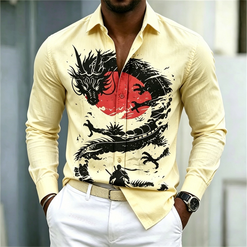 2026 New Men's Shirt White Bla - Street Fashion Men ulasan dan harga