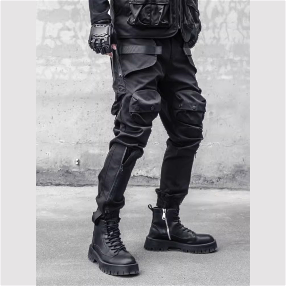 Men Y2K Cargo Pants Zipper Poc - Techwear Pants Tactical ulasan dan harga
