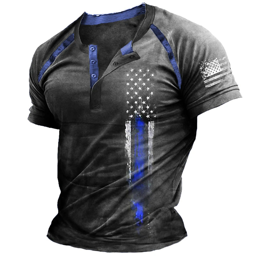Funny 3D American Flag Print M - Street Fashion American ulasan dan harga
