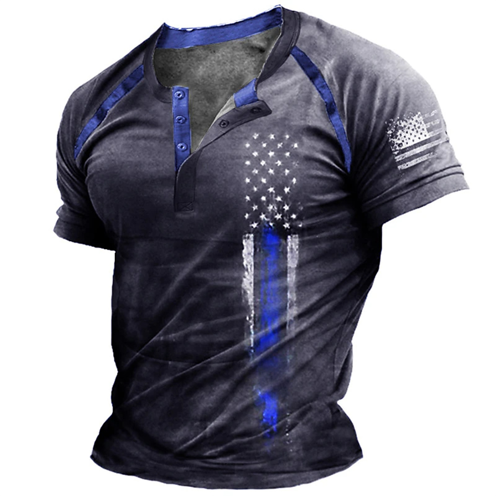 Funny 3D American Flag Print M - Street Fashion American ulasan dan harga