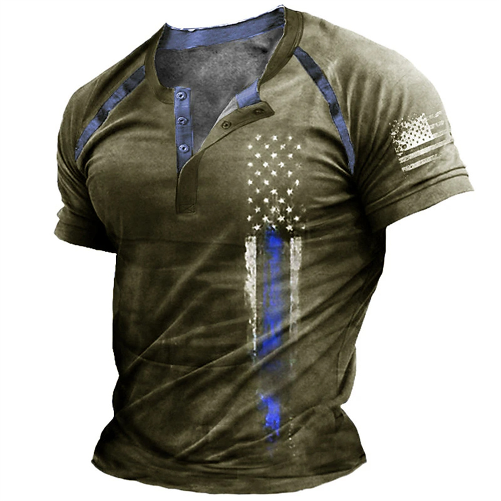 Funny 3D American Flag Print M - Street Fashion American ulasan dan harga