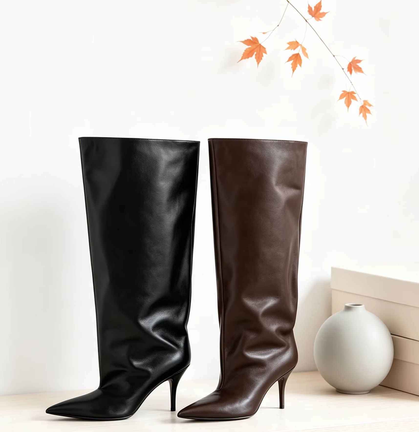 Slouch Wide Cuff Knee High Boo - Street Fashion Winter ulasan dan harga