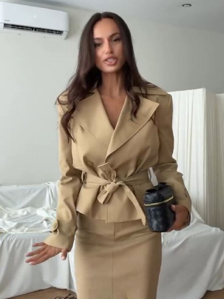 Fashion Khaki Trench 2 Piece T - Street Fashion American ulasan dan harga