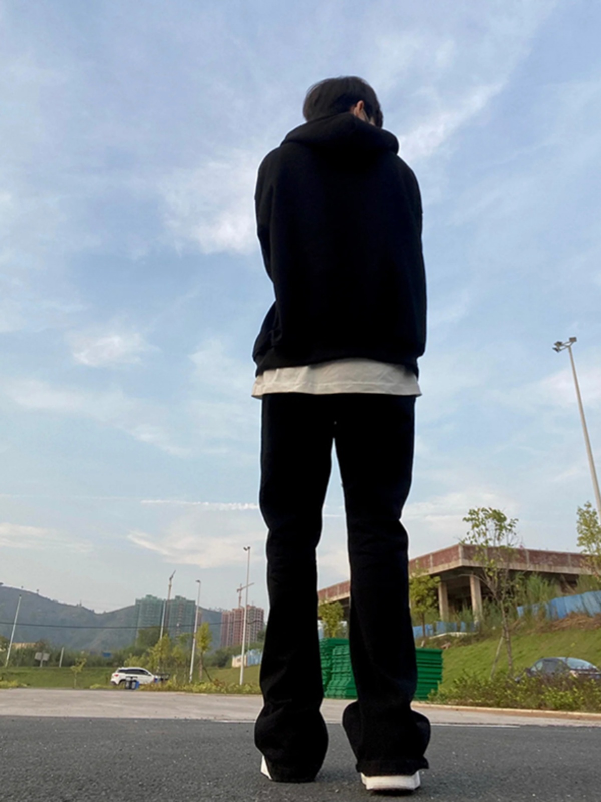 Black Fleece Lined Straight Le - Street Fashion Vibes ulasan dan harga