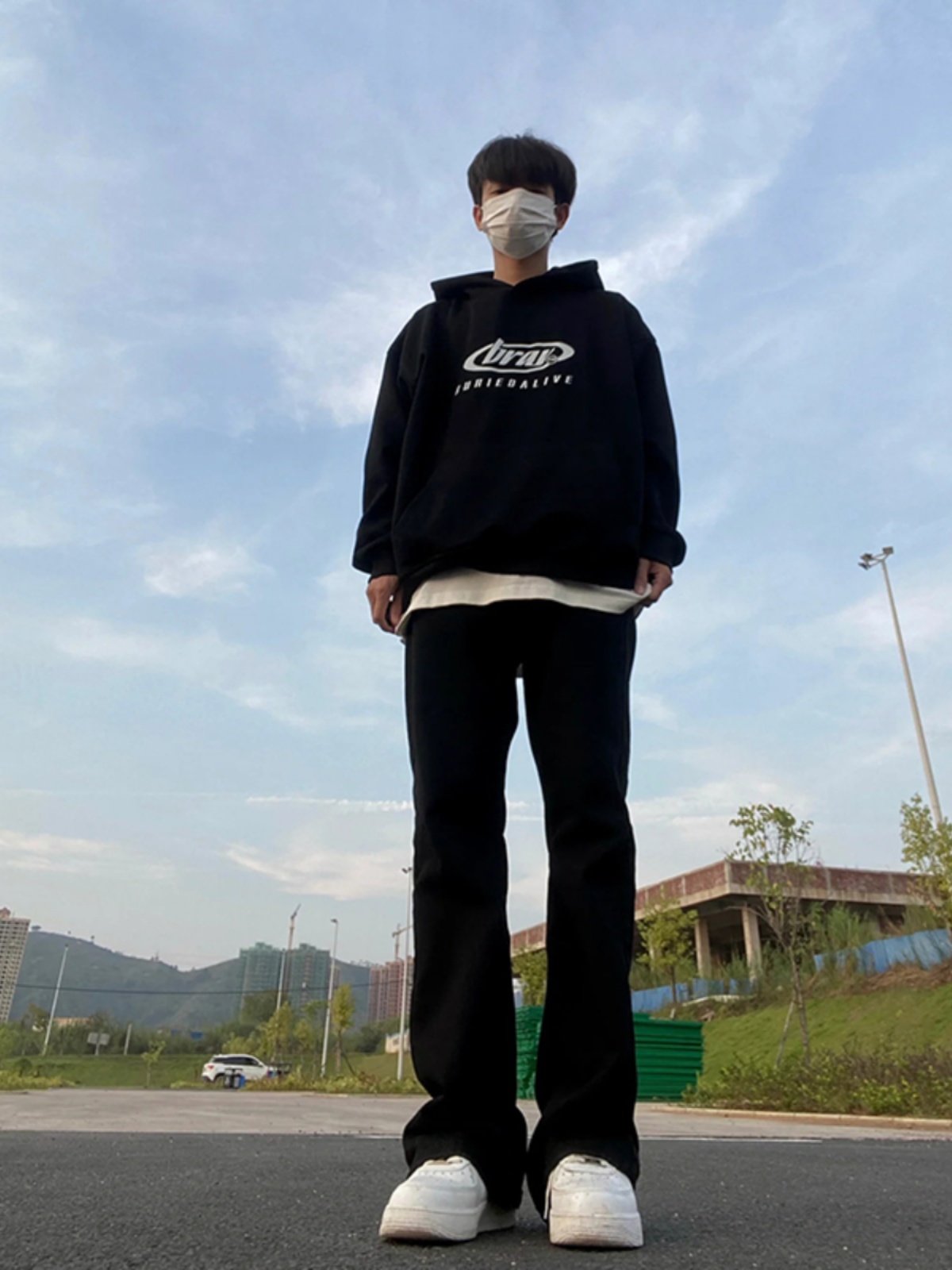 Black Fleece Lined Straight Le - Street Fashion Vibes ulasan dan harga