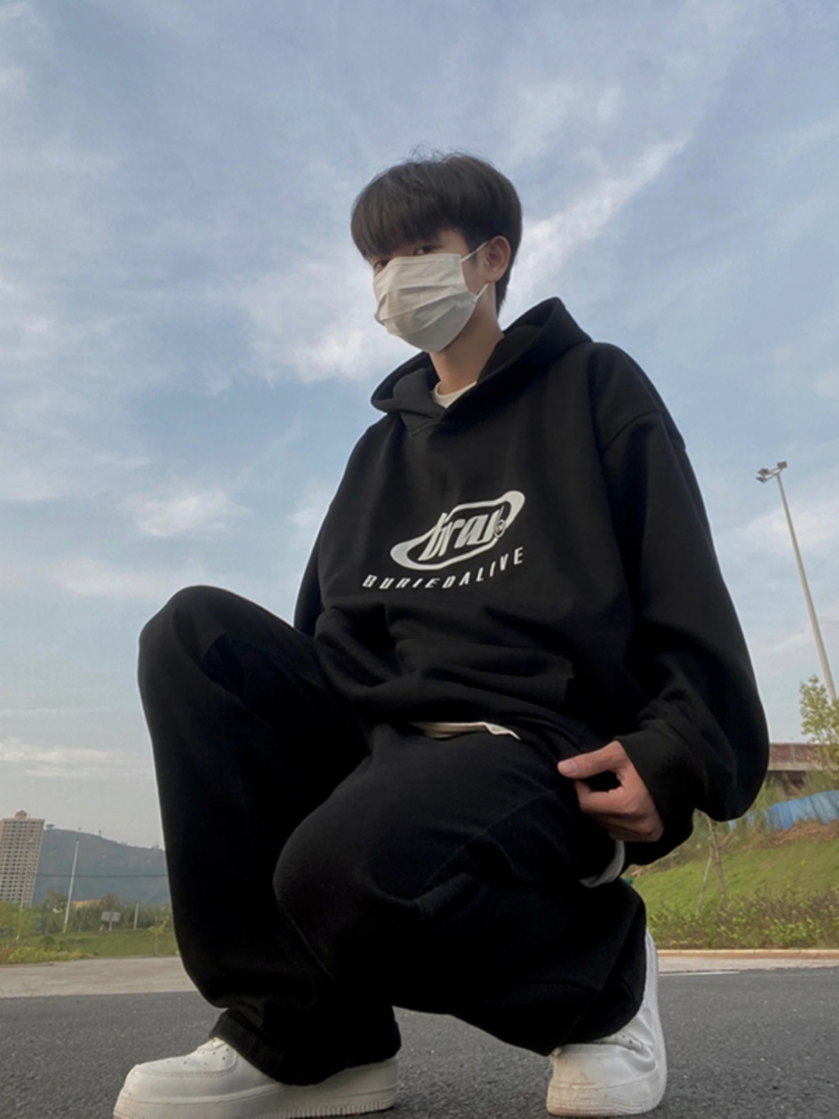 Black Fleece Lined Straight Le - Street Fashion Vibes ulasan dan harga