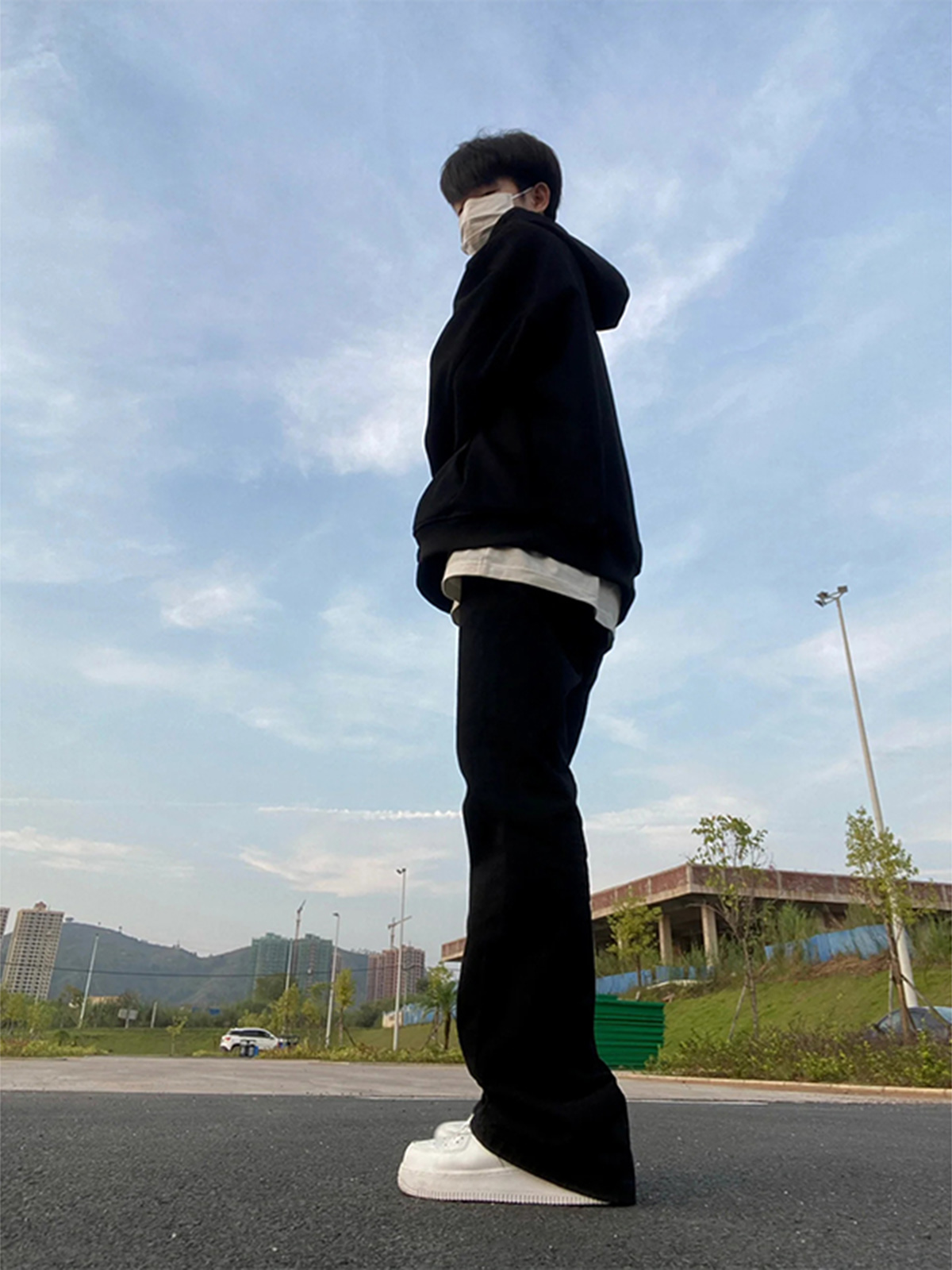 Black Fleece Lined Straight Le - Street Fashion Vibes ulasan dan harga