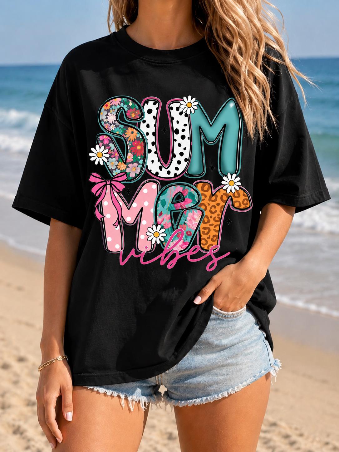Summer Vibes Floral Beach Grap - Street Fashion Vibes ulasan dan harga